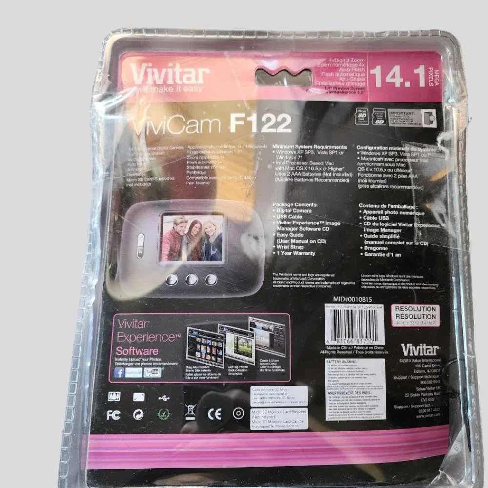 VIVITAR VIVICAM F122 14.1 Mega Pixels Cam w 1.8